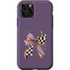 Coquette Bow Lover Custodia per iPhone 11 Pro Viola Bow Moon Charm Scacchi Cottagecore