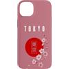 CRAZEELEBAH JAPAN INC Custodia per iPhone 14 Plus TOKYO GIAPPONE SAKURA VERTICALE FIORE DI CILIEGIO ROSSO SOLE