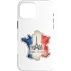 Lakelandwholesale1 Shirt Company Custodia per iPhone 16 Pro Max Parigi Francia Mappa Bandiera Torre Eiffel Monumenti Acquerello Grap