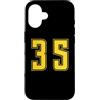 Uniform Yellow Number SUL RETRO E FRONTE Custodia per iPhone 16 Giallo Numero 35 Uniforme Numerata Squadra Sportivo