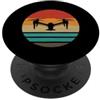 Classic Drone Apparel for Drone Pilots Vintage Drone Retro Tramonto Drone Pilota Grafica Uomini PopSockets PopGrip Adesivo