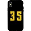Uniform Yellow Number SUL RETRO E FRONTE Custodia per iPhone X/XS Giallo Numero 35 Uniforme Numerata Squadra Sportivo