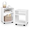 EUGAD Set di 2 Comodini, Tavolini con Ruote, Mobile Porta Stampante