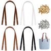 REBECCAGIBSON 8 Manopole per borse in pelle 60 cm, manici per borse fai da te, manici per borse uncinetto, cinghie da tasca, 4 colori, con manico per borse, in pelle, per 64 borchie, in pelle, borsa fai da te