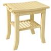 HOMCOM Sgabello da doccia in bambù con ripiano di stoccaggio, portasciugamani dim. 42L x 29L x 43H cm, Naturale