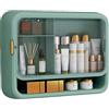 Generic Pensile Bagno Sospeso Salvaspazio Armadietto Bagno Sospeso Blu Porta Magnetica Risparmio di Spazio Ante Trasparenti Installazione Senza Fori Adatto per Soggiorno, Camera da Letto(Green,37.5*11*30cm)