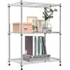M MZG Scaffale Metallico a 3 Ripiani, Capacità Totale 204,3 kg, Scaffalatura in Acciaio per Cucina, Dispensa, Bagno, Garage e Ripostiglio, Cromato Scuro, 30×45×67,1 cm