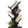 iSunirm Libreria ad Albero,Libreria Scaffale a 5 Ripiani,Mobile da Studio per Libri, CD,Moderna Autoportante Libri per Soggiorno, Studio, Ufficio,Nero