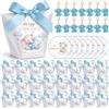 BBTO 50 Bomboniere Battesimo Maschio Scatoline Portaconfetti Elefante Blu | Segnaposto e Sacchetti Per Confetti, Porta Confetti, Bigliettini, Portachiavi, Nastro, Per Nascita e Cerimonia