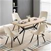 WAFTING Set di 4 Sedie da Pranzo Girevoli 360° Imbottite, Beige | Tessuto Similcashmere, Seduta Larga 48 cm, Schienale Traforato, Gambe in metallo, per Sala da Pranzo, Cucina e Soggiorno