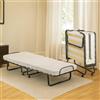 Talamo Italia Letto Pieghevole Deva, Brandina con Rete 12 doghe, Materasso Incluso, Lettino salvaspazio, 100% Made in Italy, 80x190h37 cm, Custodia Protettiva su Richiesta, Bianco, 190 cm