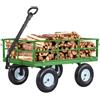 VEVOR Carrello da Giardino in Acciaio Portata 544 kg, Carro Trasporto Trainabile 2 in 1, con Pneumatici Fuoristrada da 330 mm, Sponde Laterali in Rete Rimovibili e Maniglia Girevole a 180°, per Legna