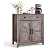 VEVOR Mobile Armadietto in Stile Rustico da 75 x 37,5 x 80 cm con Cassetto, Credenza Cucina con 2 Ante a Battente, per Soggiorno, Ingresso, Cucina, Grigio, Capacità di Peso del Tavolo 15 kg