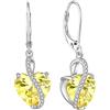 YL Orecchini Cuore Argento 925 con 12 Pietra Portafortuna Zirconia Cubica Orecchini per donna