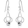 DTPSilver - Orecchini pendenti in argento Sterling 925 placcato al rodio, con sfera