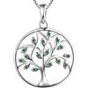 YL Collana Donna in Argento 925 con Ciondolo e AAA Zirconia Cubica Albero della Vita Pendente Gioielli, Catena 45+5cm