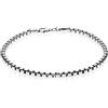 LeCalla Bracciale da uomo in argento Sterling 925 massiccio italiano, stile classico minimalista da 3,5 mm, in argento (19,5, 20, 21,5, 22,9 cm), Made in Italy, Length 7.5 Inches, Argento, Nessuna
