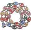 HALUKAKAH Diamante Catena d'oro per Uomo,13MM Platino Oro Bianco Arcobaleno Catena di Chicchi di caffè Collana 45cm,Multicolore Diamanti da Laboratorio Set di Punte con Confezione Regalo Gratuita