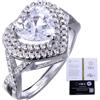 HALUKAKAH Aria:Anello Donna Moissanite a Cuore D2,0ct,Alternativa al Diamante Sintetico,Argento Sterling 34,8% Placcato Platino Metallo Ipoallergenico,Misura Regolabile,Romantico Regalo di Lusso