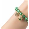 Generico Bracciale Donna Occhio di Gatto Verde con Pendenti