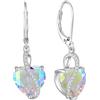 YL Orecchini Cuore Argento 925 con 12 Pietra Portafortuna Zirconia Cubica Orecchini per donna