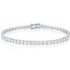 amorili Bracciale Tennis Argento 925 Uomo Donna con Zirconi Bianchi 2,5 mm - Braccialetto Unisex Elegante, Chiusura Sicura, Idea Regalo per Lei e Lui