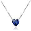Cosie Lily Collana Donna, Cuore Argento Sterling 925 Punto Luce Donna girocollo , Ciondolo in Zirconia Cubica, Regalo Compleanno San Valentino Natale per Mamma Moglie Fidanzata, Regali per Lei, Blu Reale