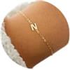 TINGN Bracciale in oro e argento per ragazze e donne, placcato in oro bianco 18 carati, bracciale sottile con lettere, personalizzabile, regalo di compleanno per donne e ragazze, 15 cm (standard size