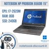 HP Notebook Hp Probook 6560B Cpu i7-2620M @ 2,70Ghz Ram 8Gb DDR3 SSD 240Gb Win11P