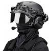 cuguoe Set casco da equitazione tattico con visiera, protezione for le orecchie e for il viso