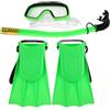 POPETPOP Snorkel Gear per con Maschera, Boccaglio e Pinne Regolabili, Verde, per Nuoto e Avventure Subacquee, per 5-10 Anni