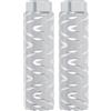 PATIKIL 2 Pezzi Peg per Bici Adatti A Assi da 3/8 Pollici per BMX Bianco | Mountain Dirt Bike Ciclismo Peg, Supporti Posteriori Per Bici, Lega Di Alluminio, Antiscivolo, Con Strisce