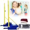 iumLeap Paletti da pallavolo da cortile con rete da pallavolo da badminton, pali da pallavolo durevoli per interni ed esterni, con ruota mobile regolabile in altezza 1,55 2,1 m, per adulti e bambini, stadio
