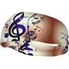 Anceky Fascia antisudore sportiva unisex per adulti con stampa di note musicali viola, fasce sportive versatili, fascia antisudore
