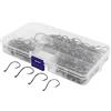 Generic Ami da pesca offset per polipo 180 pezzi Ami da pesca in acciaio ad alto tenore di carbonio 7384 con foro per anello
