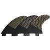 predolo 3 Pezzi Pinna per Longboard Durevole, Style to 4, Grigio | In Carbonio, Pinna con Base a Due pinnule, Leggera, pinna laterale Centrale