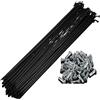 GMZQSN 36pcs High-end 14G J Bend Bicycle Steel Spokes 135-305mm with Nipples - Black Right Head Bike Replacement Parts for Wheel Repair(J-Bend 286mm)