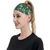 Anceky Fasce sportive con foglie di piante tropicali per donne e uomini, fasce larghe antiscivolo per capelli da donna, fasce elastiche antisudore, fasce per la testa per donne e uomini per esercizi di allen