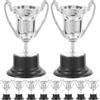 Vaguelly 10 Pezzi Mini Coppa Premio in Plastica per Feste e Classe | Argento, Decorazione Compatta per Giochi e Premiazioni, Versione in Plastica per Attività Scolastiche Stile Casuale