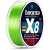Aymzbd Filo da Pesca Intrecciato a 8 Trecce, 6.0, 8 fili 120m, verde fluo
