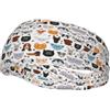 Anceky Facce di cane e gatto Bulldog Beagle Labrador Stampa Unisex-Adulto Fascia antisudore sportiva Fasce sportive versatili Fascia antisudore