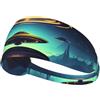 Anceky Fascia elastica per esercizi - Fascia morbida e traspirante per corsa, ciclismo, yoga e altro ancora. La navicella spaziale scende stampata