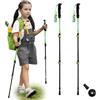 Qunature 2 Pezzi Bastoni da Trekking per Bambini Pieghevoli in Alluminio | Regolabile 51-100cm, con Manico in Eva, Bastoncini Telescopici Leggero, Bastoncini da Trekking per Montagna Escursioni