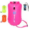 Esoes Boa da nuoto con custodia per telefono e cinghia regolabile, 20 l, impermeabile, gonfiabile, per nuoto, kayak, canottaggio, canoa, pesca, rafting, Arancione, L, moderno