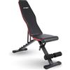 Fitby Panca per sollevamento pesi pieghevole - Panca sviluppata reclinabile | Regolabile e Multifunzione per Attrezzatura per Bodybuilding Casa | Con Peso e manubri per Home Gym (nero)