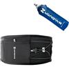 NEP2RIIX Cintura Trail Running Unisex Nero - Cintura Idratazione Sport con Tasca Smartphone Zippata (6,1) + Fiaschetta 500ml - 2 Tasche espandibili - Regolabile, Con fiaschetta blu, Cintura