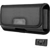 PACKOVE Marsupio da Cintura per Smartphone 4, 7 Pollici in Nylon Nero | Design Verticale Tasche per Carte, Tracolla Regolabile, Accesso Rapido per Sport e Viaggio All'aperto