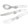 ATiAP Set di pentole da campeggio e posate pieghevoli in titanio, forchetta, coltello, cucchiaio (Ta8002F, Ta8003F, Ta8005F)