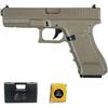 ECOMMUR Pistola CM.030 G8 Tan elettrica (6 mm) | Arma corta da softair semiautomatica + valigetta e pallini (potenza: 0,5 joule)