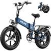 URLIFE Bici Elettrica Pieghevole, 20 * 4 Fat Tire E BIKE Batteria Rimovibile da 48V 13AH, Bicicletta Elettrica Sospensione Completa, 7 Velocità ebike da per Adulti